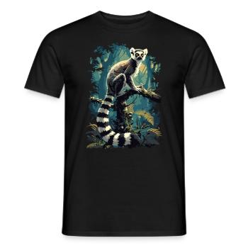 Lemuren Lemurs Lemur - Men's T-Shirt - black - Front - AI Model Male 178 light (178cm)