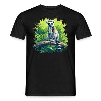 Lemuren Lemurs Lemur - Men's T-Shirt - black - Front - AI Model Male 178 light (178cm)