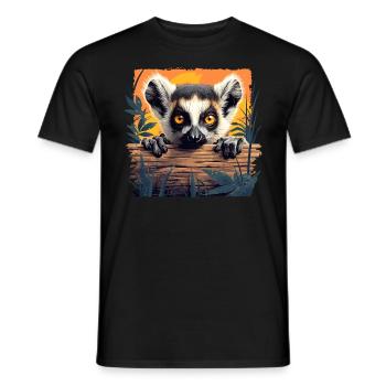 Lemuren Lemurs Lemur - Men's T-Shirt - black - Front - AI Model Male 178 light (178cm)