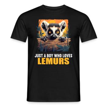 Lemuren Lemurs Lemur - Men's T-Shirt - black - Front - AI Model Male 178 light (178cm)