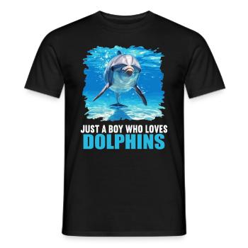 Dolphin Dolphins Dolphin - Men's T-Shirt - black - Front - AI Model Male 178 light (178cm)