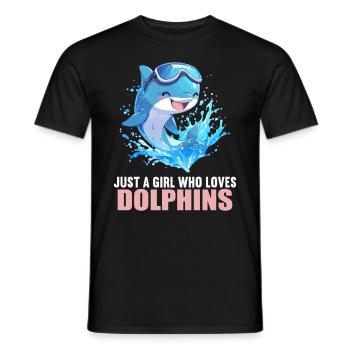 Dolphin Dolphins Dolphin - Men's T-Shirt - black - Front - AI Model Male 178 light (178cm)