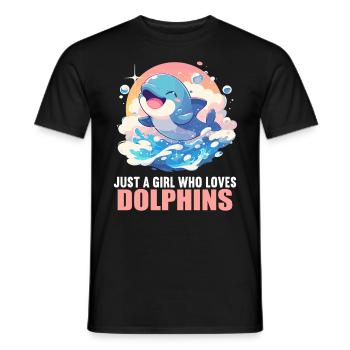Dolphin Dolphins Dolphin - Men's T-Shirt - black - Front - AI Model Male 178 light (178cm)