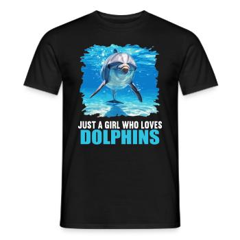 Dolphin Dolphins Dolphin - Men's T-Shirt - black - Front - AI Model Male 178 light (178cm)