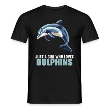 Dolphin Dolphins Dolphin - Men's T-Shirt - black - Front - AI Model Male 178 light (178cm)