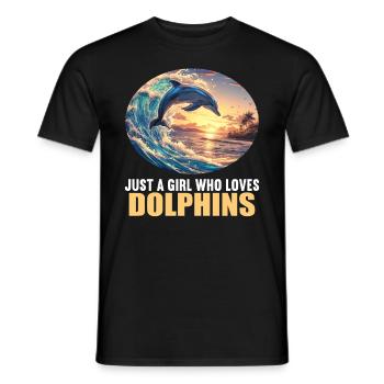 Dolphin Dolphins Dolphin - Men's T-Shirt - black - Front - AI Model Male 178 light (178cm)