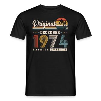 Original Dezember 1974 Jahrgang Retro Geburtstag - Men's T-Shirt - black - Front - AI Model Male 178 light (178cm)