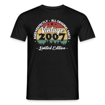 Vintage 2007 Geburtstagsgeschenk Für Geboren 2007 - Männer T-Shirt - Schwarz - Vorne - AI Model Male 178 light (178cm)