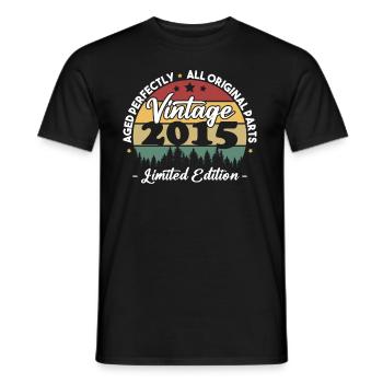 Vintage 2015 Geburtstagsgeschenk Für Geboren 2015 - Männer T-Shirt - Schwarz - Vorne - AI Model Male 178 light (178cm)