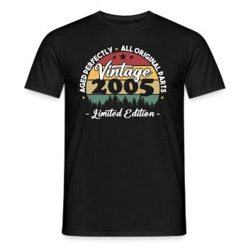 Vintage 2005 Geburtstagsgeschenk Für Geboren 2005 - Männer T-Shirt - Schwarz - Vorne - AI Model Male 178 light (178cm)