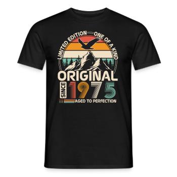Original 1975 Vintage Rétro Cadeau d’anniversaire - T-shirt homme - noir - Devant - AI Model Male 178 light (178cm)