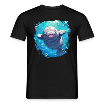 Seekuh Dugongs Dugong - Männer T-Shirt - Schwarz - Vorne - AI Model Male 178 light (178cm)