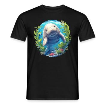 Seekuh Dugongs Dugong - Männer T-Shirt - Schwarz - Vorne - AI Model Male 178 light (178cm)