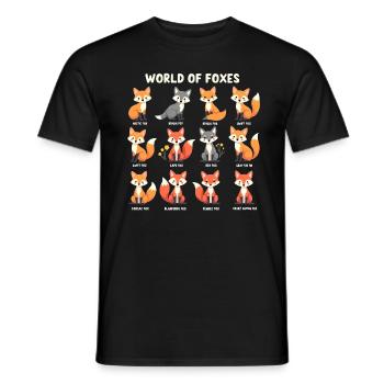 Viele Fuchsarten - Welt der Füchse - Männer T-Shirt - Schwarz - Vorne - AI Model Male 178 light (178cm)