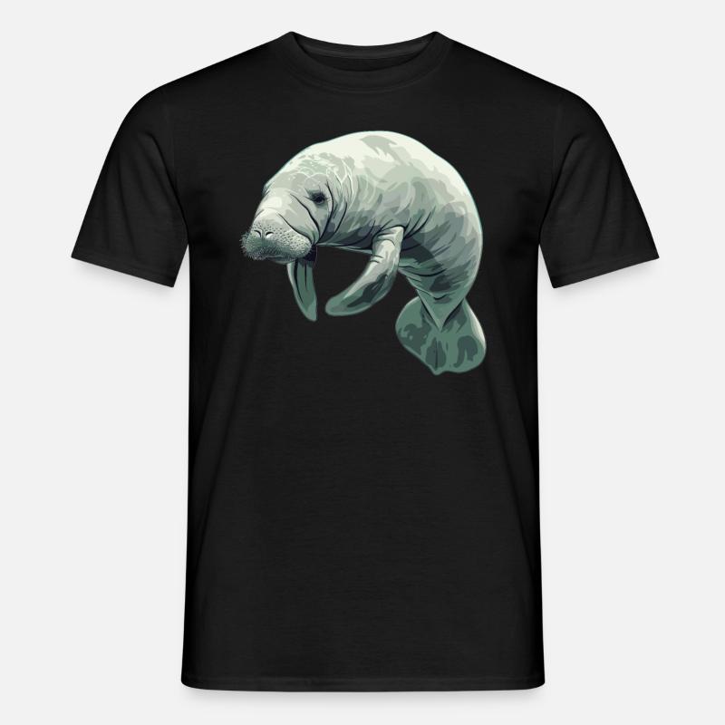 Seekuh Manatees Manatee - Männer T-Shirt - Schwarz