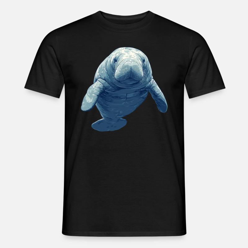 Seekuh Manatees Manatee - Männer T-Shirt - Schwarz