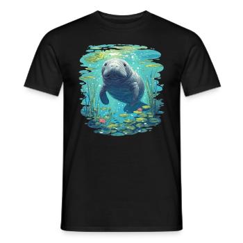 Lamantins Seekuh Lamantin - T-shirt homme - noir - Devant - AI Model Male 178 light (178cm)