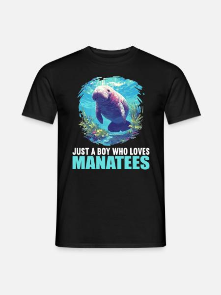 Seekuh Manatees Manatee - Mænd T-shirt - sort