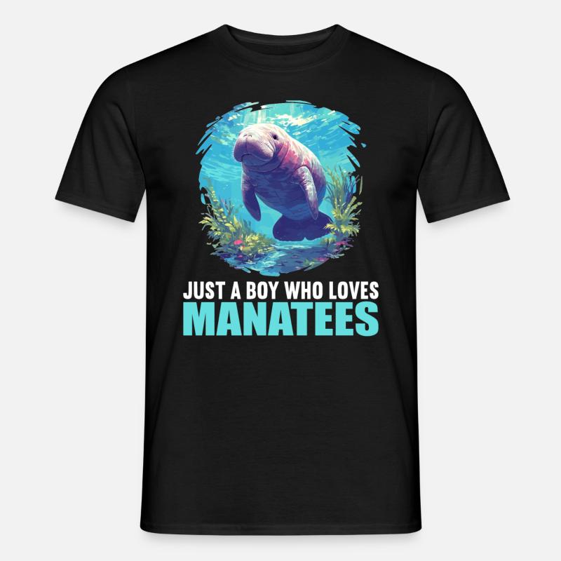 Seekuh Manatees Manatee - Männer T-Shirt - Schwarz