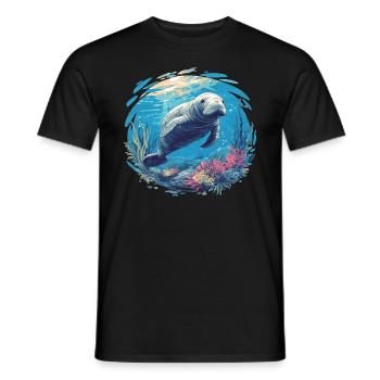 Lamantins Seekuh Lamantin - T-shirt homme - noir - Devant - AI Model Male 178 light (178cm)