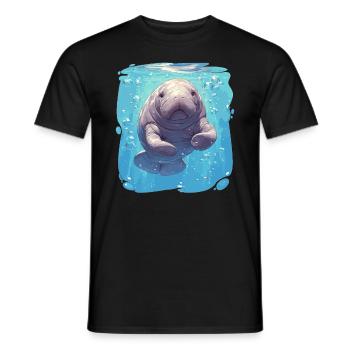 Lamantins Seekuh Lamantin - T-shirt homme - noir - Devant - AI Model Male 178 light (178cm)