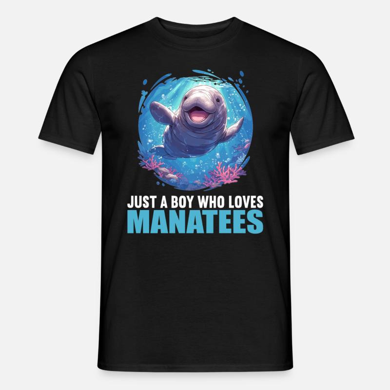 Seekuh Manatees Manatee - Männer T-Shirt - Schwarz
