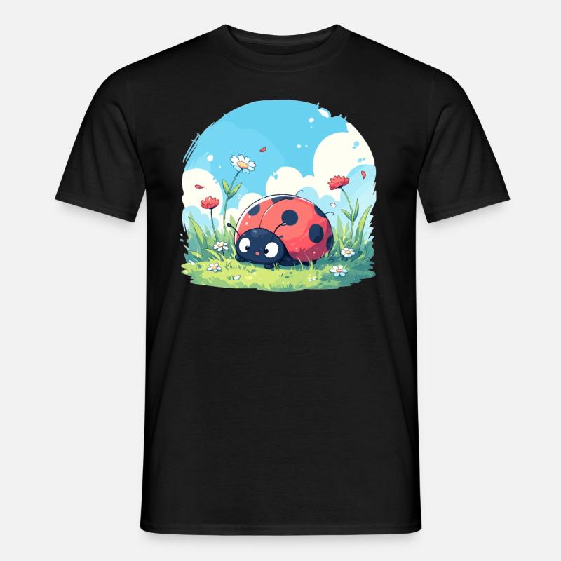 Ladybug Marienkäfer - Männer T-Shirt - Schwarz