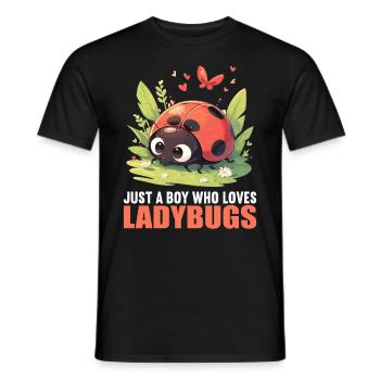 Ladybug Marienkäfer - Men's T-Shirt - black - Front - AI Model Male 178 light (178cm)