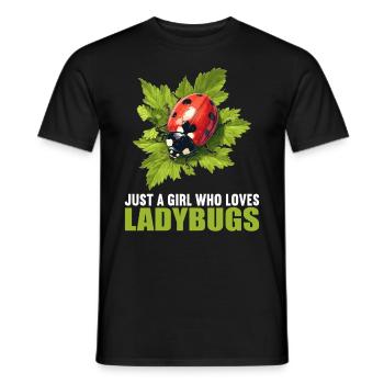Ladybug Marienkäfer - Men's T-Shirt - black - Front - AI Model Male 178 light (178cm)
