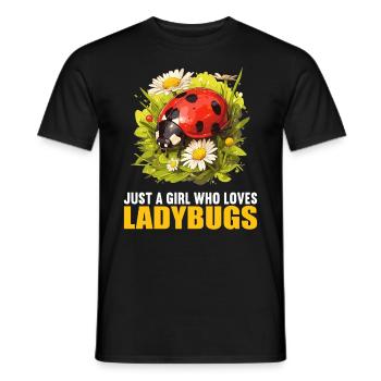 Ladybug Marienkäfer - Men's T-Shirt - black - Front - AI Model Male 178 light (178cm)