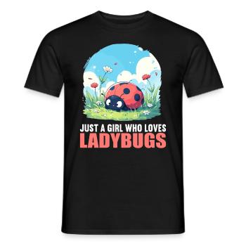Ladybug Marienkäfer - Men's T-Shirt - black - Front - AI Model Male 178 light (178cm)