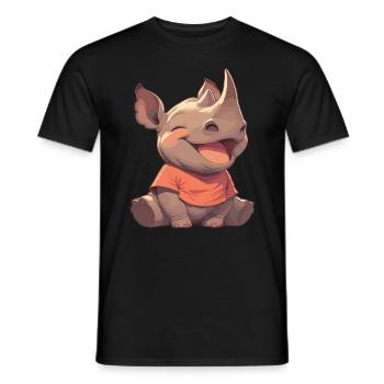 Rhino Rhinos Rhino - Men's T-Shirt - black - Front - AI Model Male 178 light (178cm)
