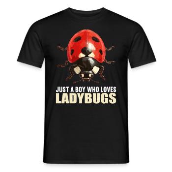 Ladybug Marienkäfer - Men's T-Shirt - black - Front - AI Model Male 178 light (178cm)