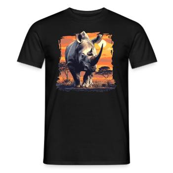 Rhino Rhinos Rhino - Men's T-Shirt - black - Front - AI Model Male 178 light (178cm)