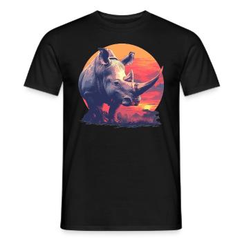 Rhino Rhinos Rhino - Men's T-Shirt - black - Front - AI Model Male 178 light (178cm)
