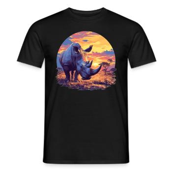 Rhino Rhinos Rhino - Men's T-Shirt - black - Front - AI Model Male 178 light (178cm)