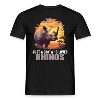 Rhino Rhinos Rhino - Men's T-Shirt - black - Front - AI Model Male 178 light (178cm)