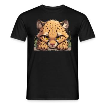 Cheetah Geparde Gepard - Men's T-Shirt - black - Front - AI Model Male 178 light (178cm)
