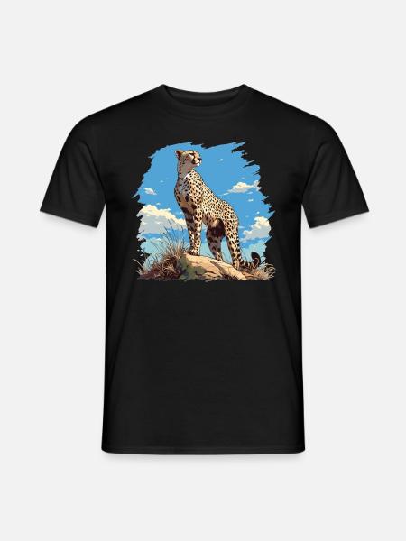 Cheetah Geparde Gepard - Men's T-Shirt - black