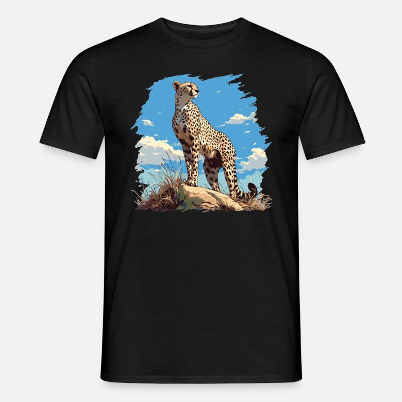 Cheetah Geparde Gepard - Männer T-Shirt - Schwarz