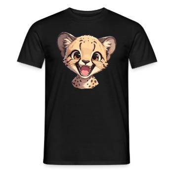 Cheetah Geparde Gepard - Men's T-Shirt - black - Front - AI Model Male 178 light (178cm)