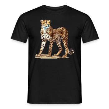 Cheetah Geparde Gepard - Men's T-Shirt - black - Front - AI Model Male 178 light (178cm)