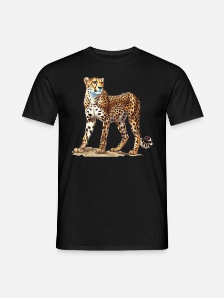 Cheetah Geparde Gepard - Mænd T-shirt - sort