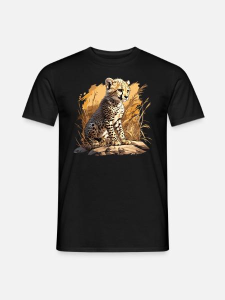 Cheetah Geparde Gepard - Men's T-Shirt - black