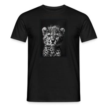 Cheetah Geparde Gepard - Men's T-Shirt - black - Front - AI Model Male 178 light (178cm)