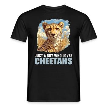 Cheetah Geparde Gepard - Men's T-Shirt - black - Front - AI Model Male 178 light (178cm)