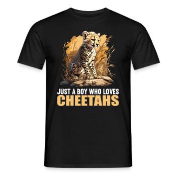 Cheetah Geparde Gepard - Men's T-Shirt - black - Front - AI Model Male 178 light (178cm)