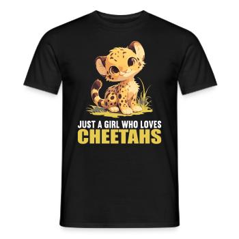 Cheetah Geparde Gepard - Men's T-Shirt - black - Front - AI Model Male 178 light (178cm)