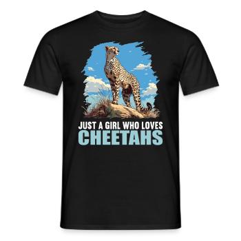 Cheetah Geparde Gepard - Men's T-Shirt - black - Front - AI Model Male 178 light (178cm)