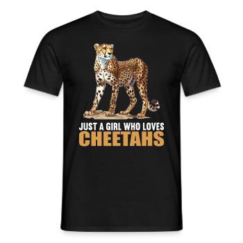 Cheetah Geparde Gepard - Men's T-Shirt - black - Front - AI Model Male 178 light (178cm)